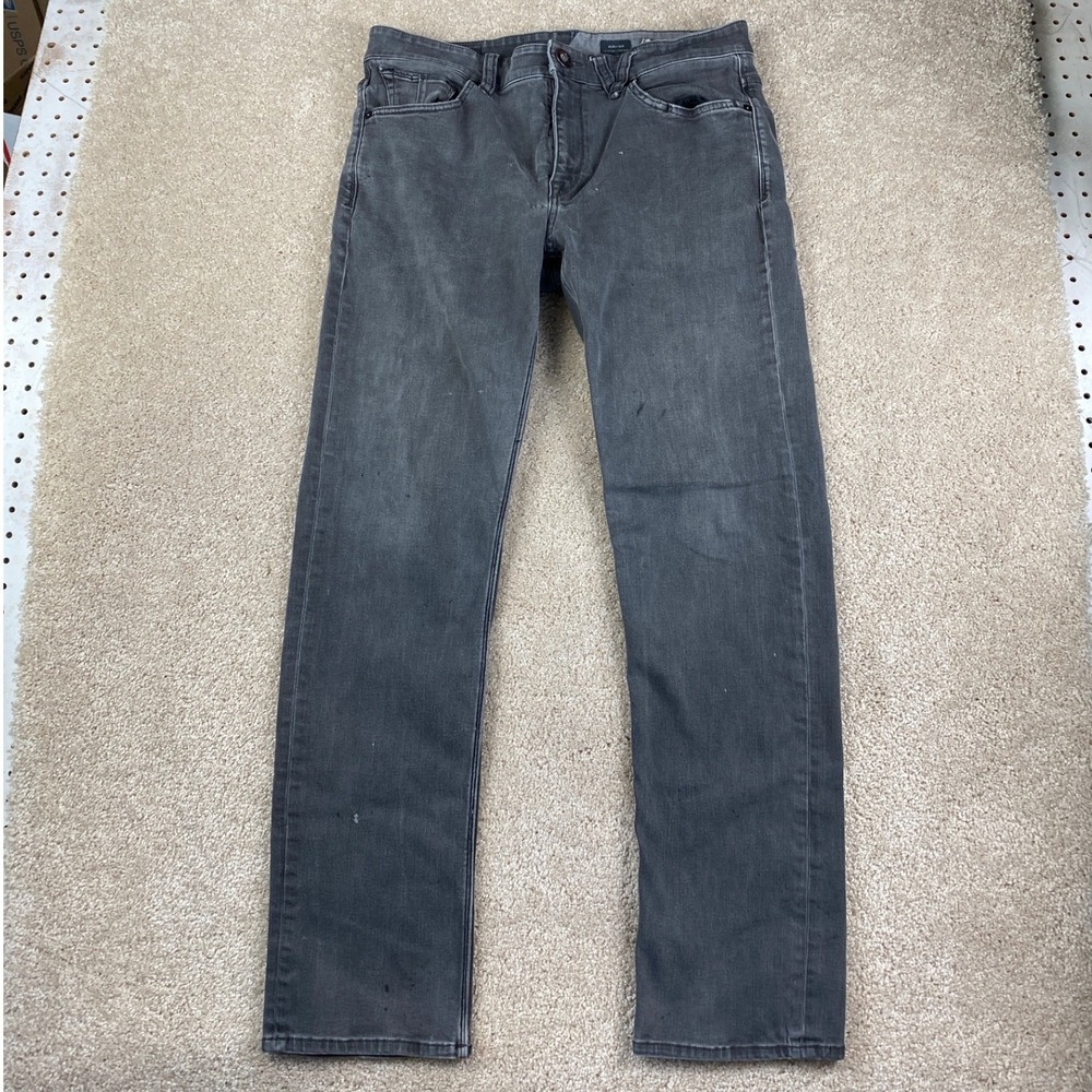 Volcom Solver Modern Straight Mens Jeans‎ Size 34 Gray Denim Skate Pants